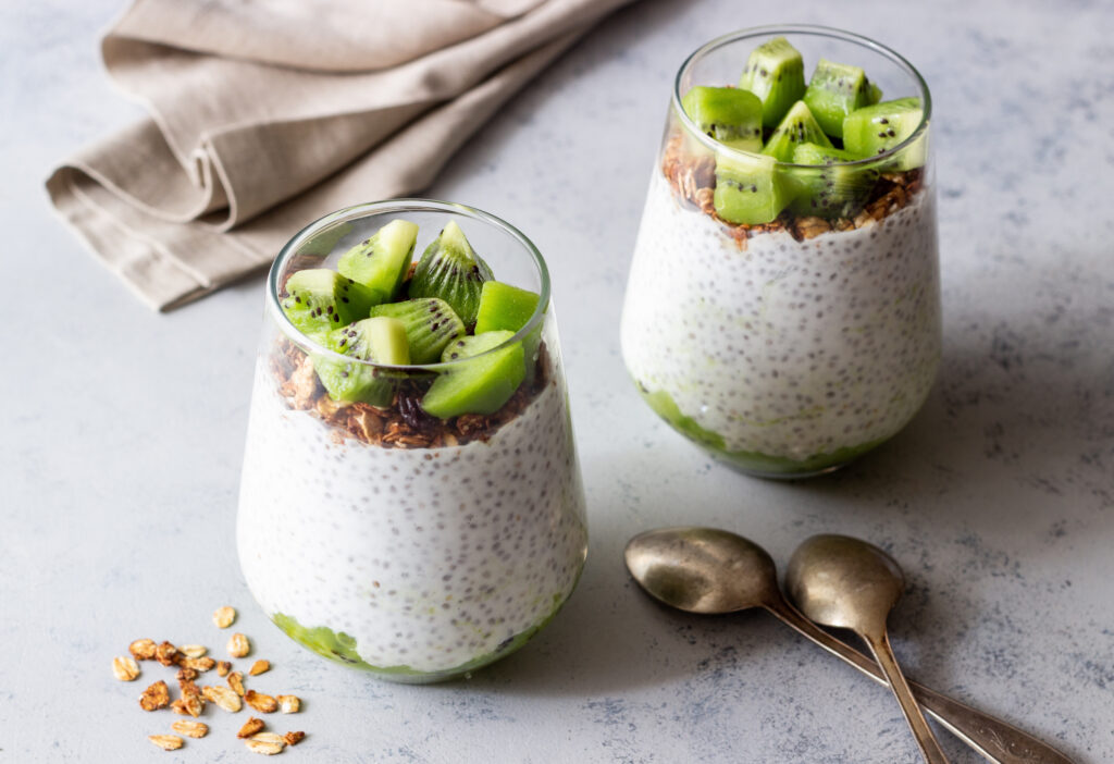 Chia Pudding al kiwi verde